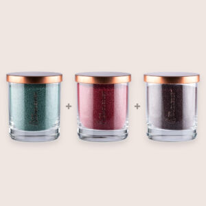 Jewel Unscented Candle Trio – Emerald, Sangria & Dark Lilac