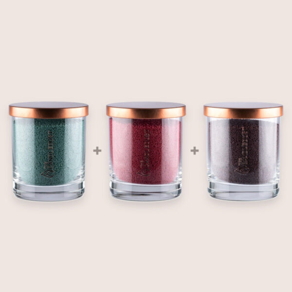 Jewel Unscented Candle Trio – Emerald, Sangria & Dark Lilac