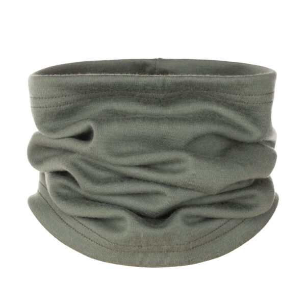 Khaki Green Single-Layer Merino Wool Tube Scarf