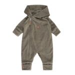 Khaki Green Velvet Baby Overall with Merino Wool Lining
