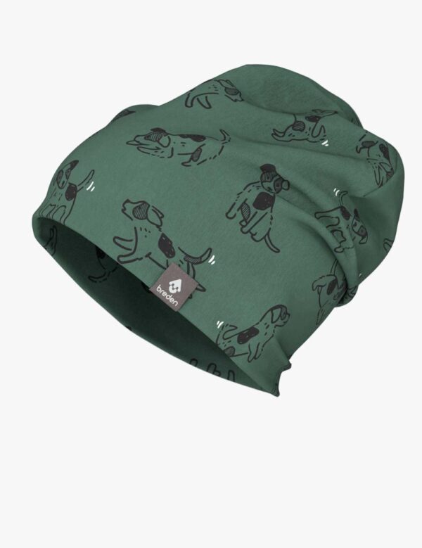 Kids Hat-Beanie For Autumn And Spring KLAUS – Green Dogs