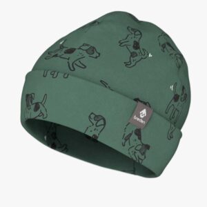 Kids Hat-Beanie For Autumn And Spring KLAUS - Green Dogs