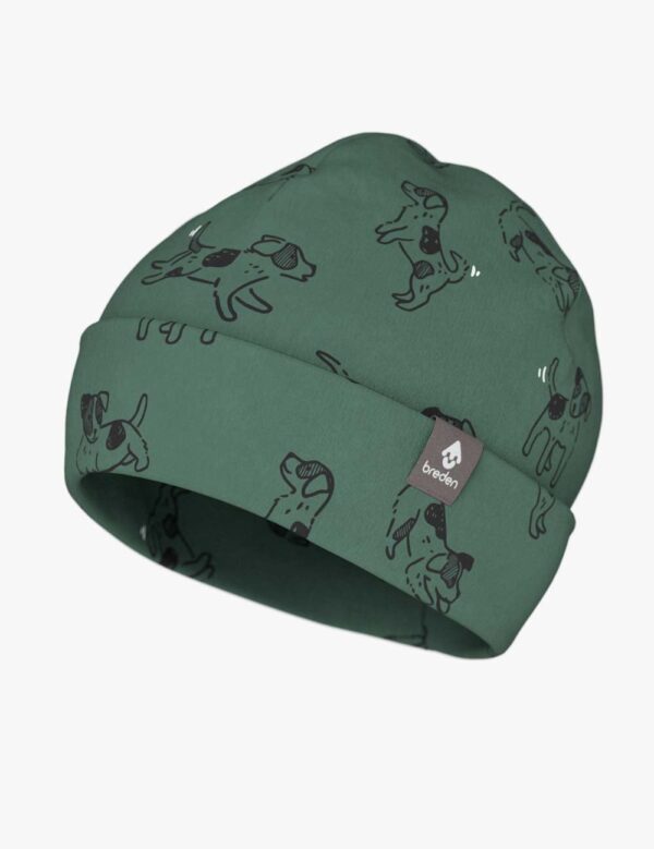 Kids Hat-Beanie For Autumn And Spring KLAUS – Green Dogs
