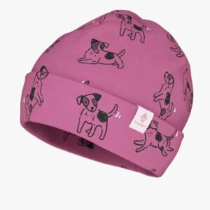 Kids Hat-Beanie For Autumn And Spring KLAUS - Pink Dogs