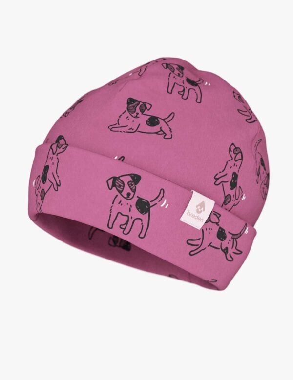 Kids Hat-Beanie For Autumn And Spring KLAUS – Pink Dogs