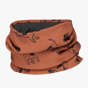 Kids Merino Neck Tube MOKKA - Copper Dogs