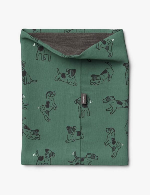 Kids Merino Neck Tube MOKKA – Green Dogs