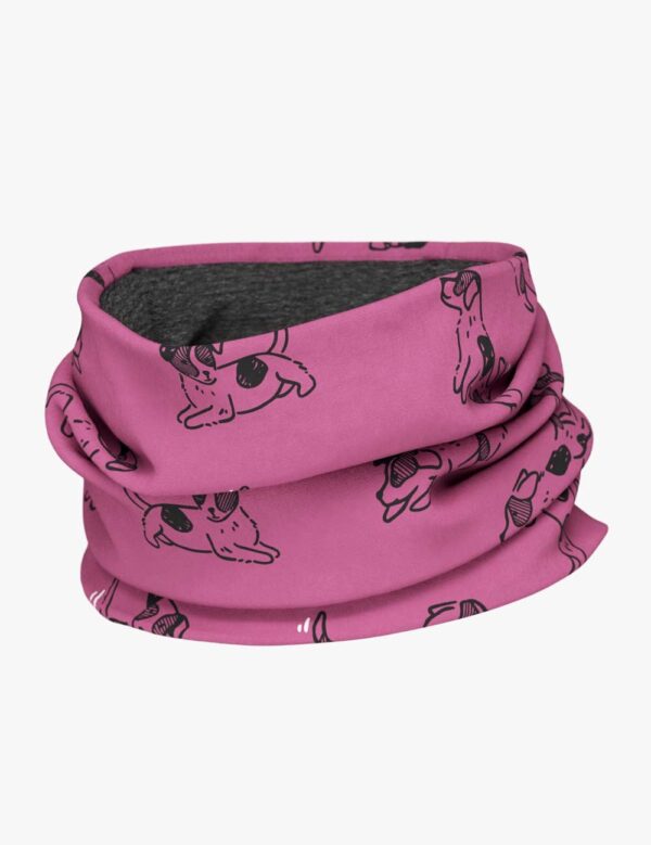 Kids Merino Neck Tube MOKKA – Pink Dogs