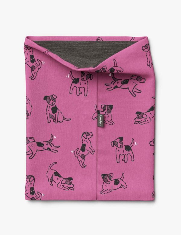 Kids Merino Neck Tube MOKKA – Pink Dogs