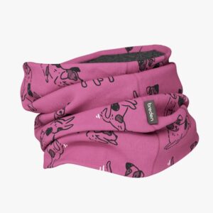 Kids Merino Neck Tube MOKKA – Pink Dogs