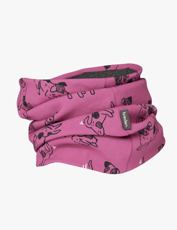 Kids Merino Neck Tube MOKKA – Pink Dogs