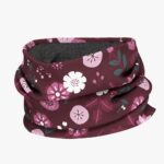 Kids Merino Neck Tube MOKKA - Winter Flowers