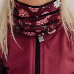 Kids Merino Neck Tube MOKKA – Winter Flowers