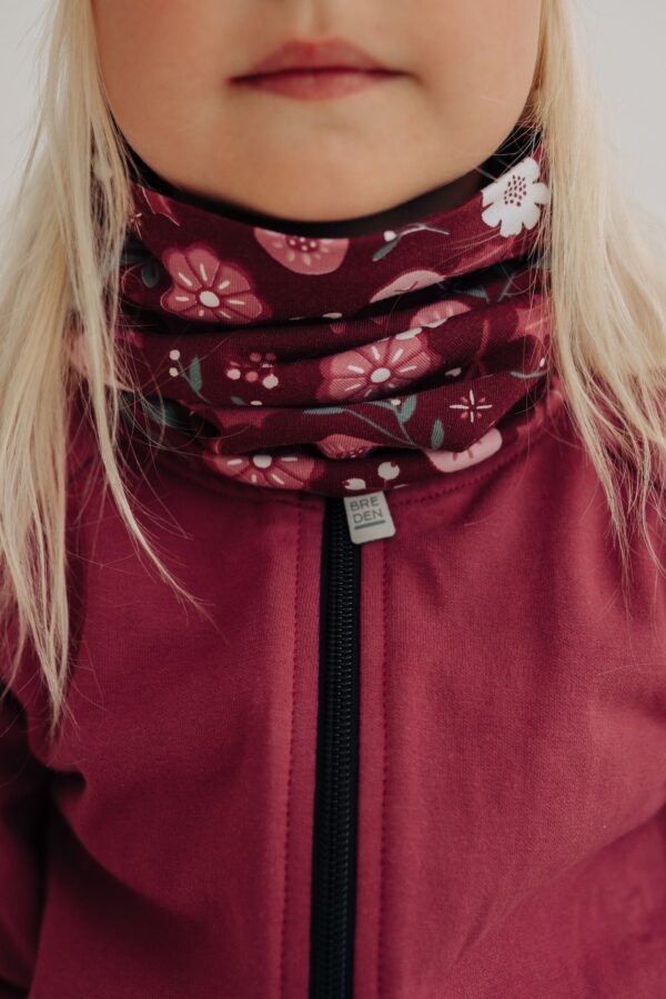 Kids Merino Neck Tube MOKKA – Winter Flowers