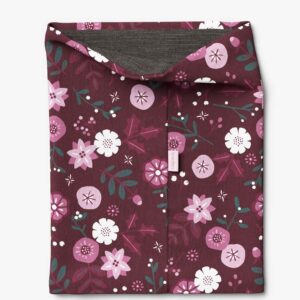 Kids Merino Neck Tube MOKKA – Winter Flowers
