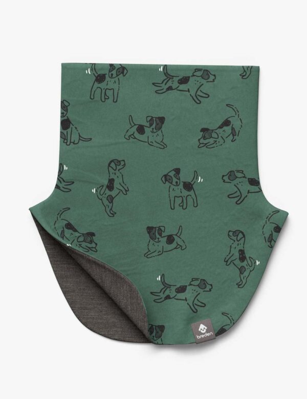 Kids Merino Neck Warmer MIKEL – Green Dogs