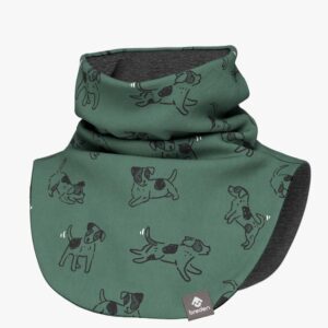 Kids Merino Neck Warmer MIKEL - Green Dogs