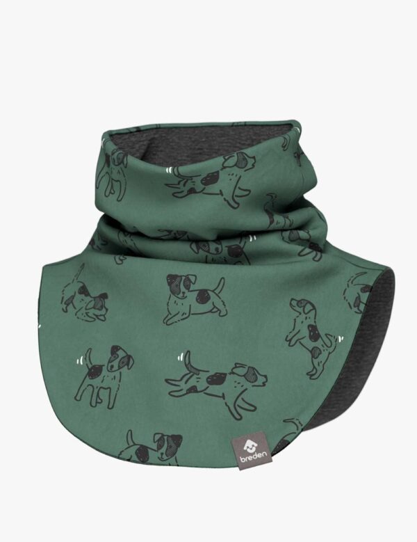 Kids Merino Neck Warmer MIKEL – Green Dogs