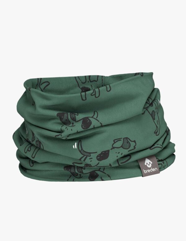 Kids Neck Tube For Autumn And Spring TOBIAS – Green Dogs