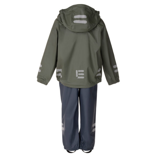 Kids’ Rain Jacket and Dungaree Set – Green and Blue
