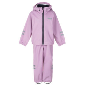 Kids’ Rain Jacket and Dungaree Set – Lilac and Pink