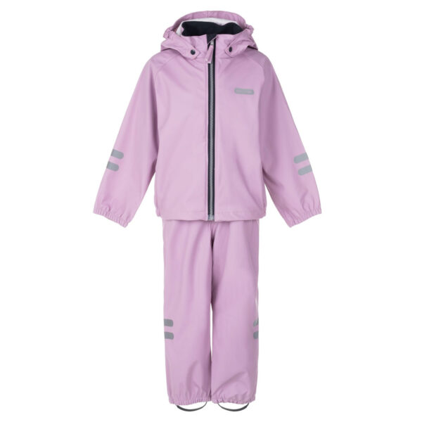Kids’ Rain Jacket and Dungaree Set – Lilac and Pink