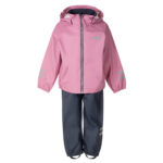 Kids’ Rain Jacket and Dungaree Set – Pink and Blue