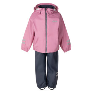 Kids’ Rain Jacket and Dungaree Set – Pink and Blue