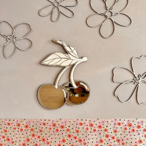 Cherry Mirror for Kids' Room – Acrylic & Plywood, 30 cm