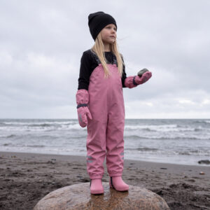 Kids’ Waterproof Rain Dungarees – Pink