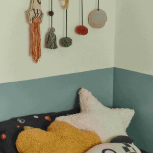 Knitted Rocket Cushion – 22 × 41 cm