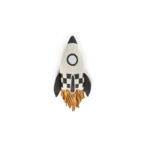 Knitted Rocket Cushion – 22 × 41 cm