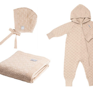 HAPPINESS Gift Set For Baby – Blanket, Romper and Bonnet