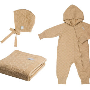 HAPPINESS Gift Set For Baby – Blanket, Romper and Bonnet