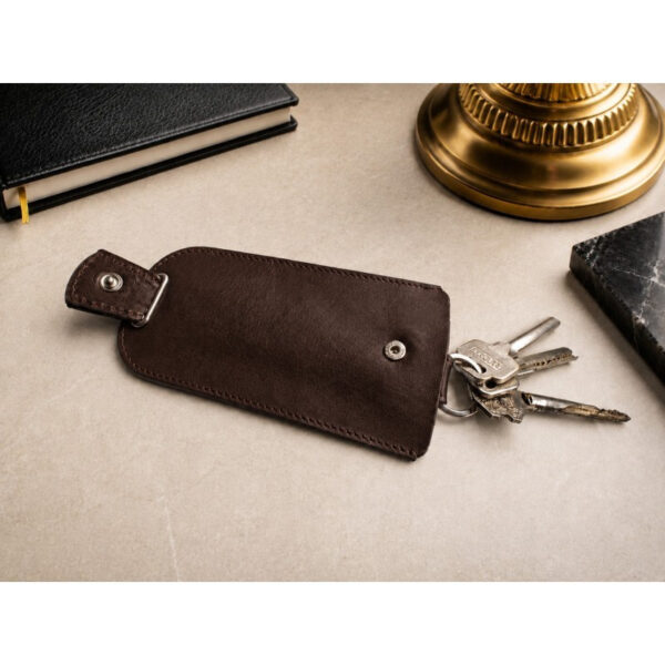 Leather Key Case with Pull Strap, 24-55