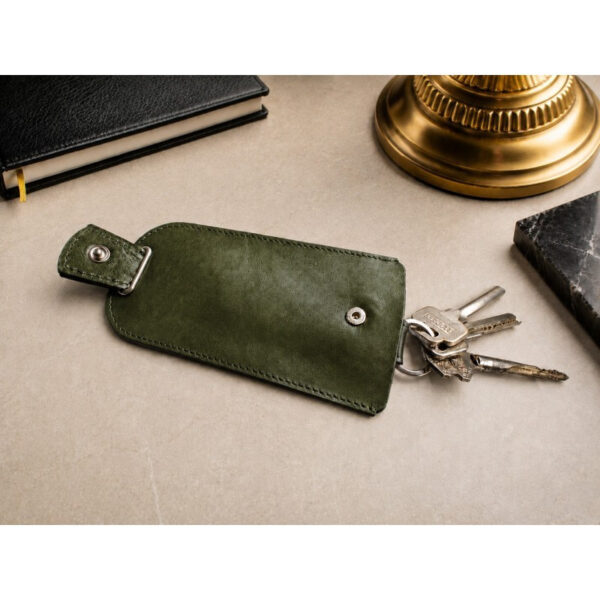 Leather Key Case with Pull Strap, 24-55