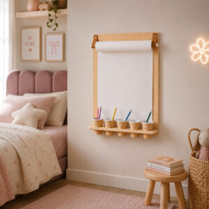 Wall Drawing Board with Pencil Holder & Paper Roll