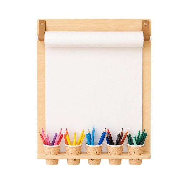 Wall Drawing Board with Pencil Holder & Paper Roll