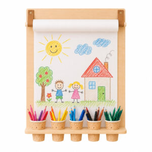 Wall Drawing Board with Pencil Holder & Paper Roll