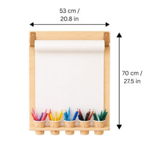 Wall Drawing Board with Pencil Holder & Paper Roll