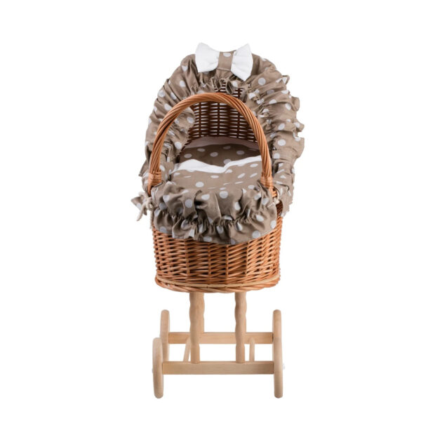 Lulu Wicker Doll Stroller – Beige Trim