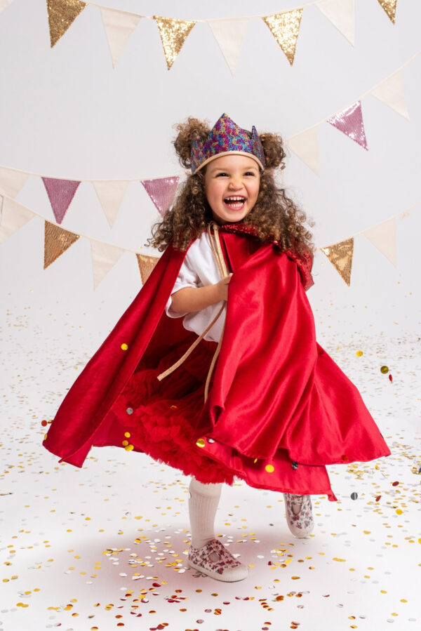 Kids’ Velour Hooded Cape – Red Riding Hood