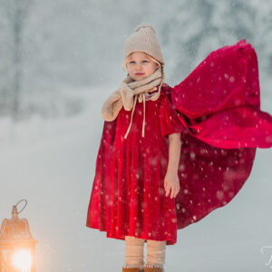 Kids’ Velour Hooded Cape – Red Riding Hood