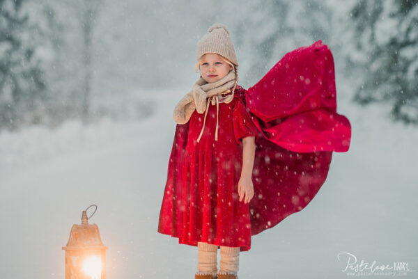 Kids’ Velour Hooded Cape – Red Riding Hood