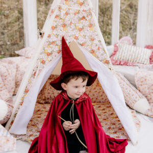 Kids’ Velour Hooded Cape – Red Riding Hood