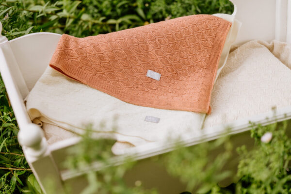 Merino wool baby blanket HAPPINESS
