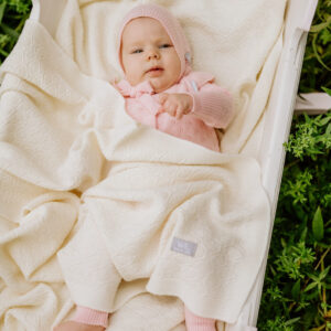 Merino wool baby blanket HAPPINESS