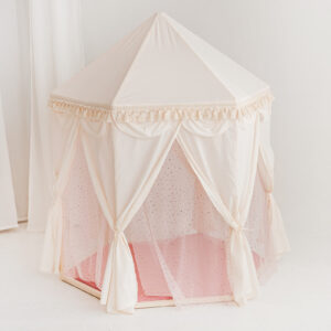 Boho Pavilion Playhouse Tent with Tulle & Tassels