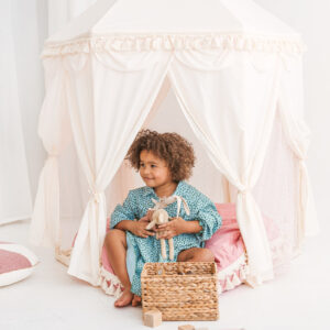 Boho Pavilion Playhouse Tent with Tulle & Tassels