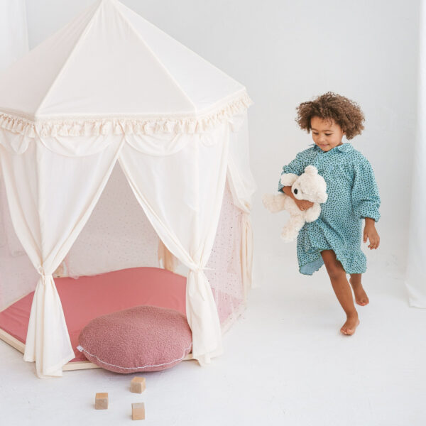 Boho Pavilion Playhouse Tent with Tulle & Tassels